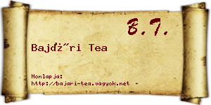 Bajári Tea névjegykártya